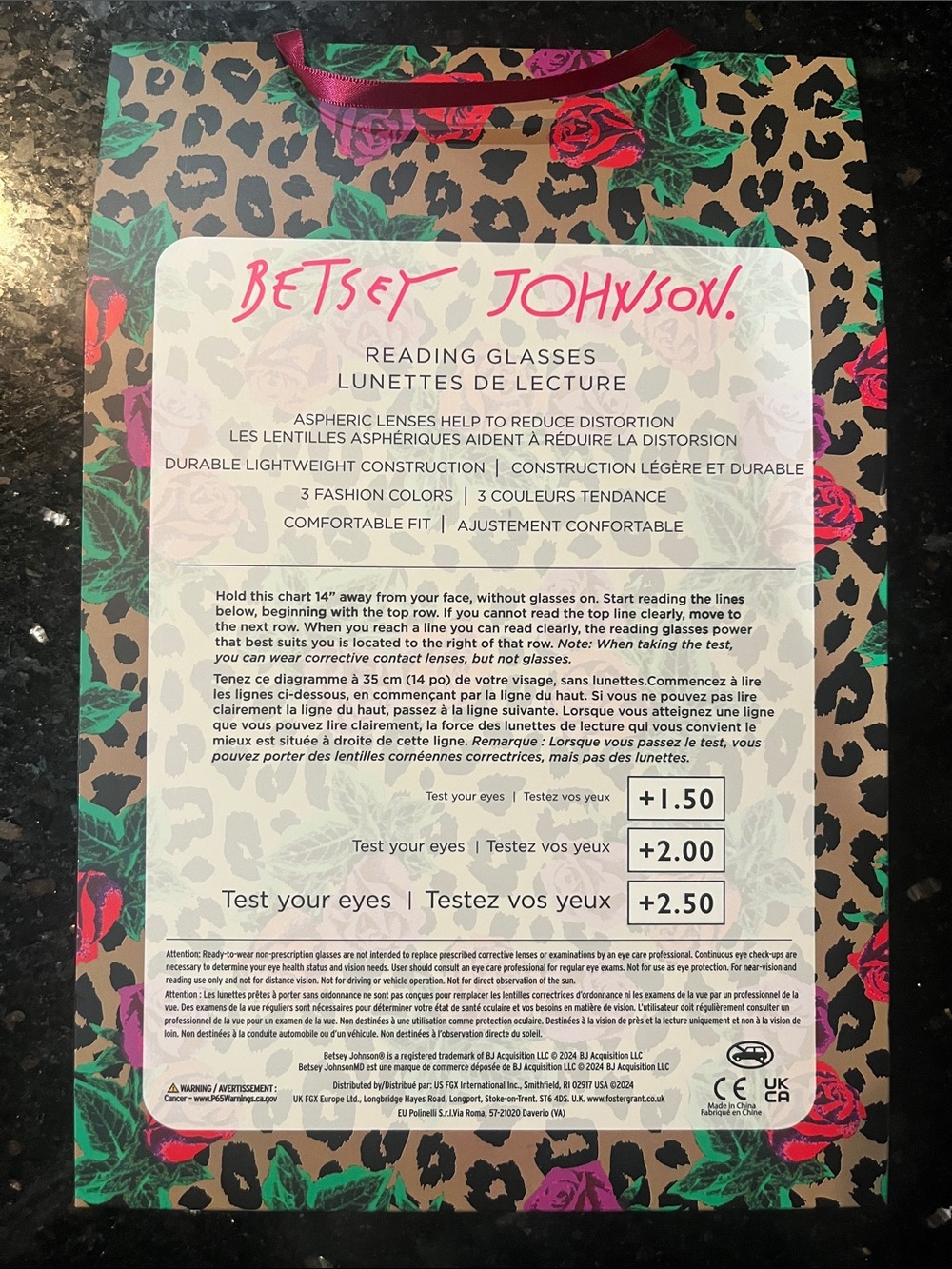 Betsey Johnson 3-Pack 1.50 Reading Glasses Set – Black, Tortoise, Clear - Picture 4 of 4
